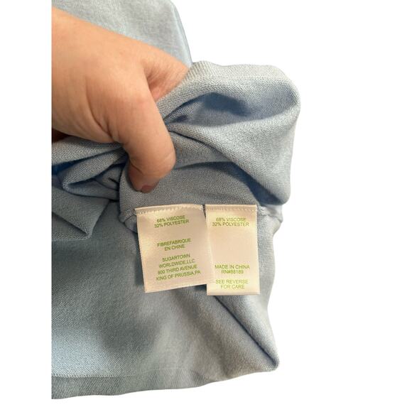 Lilly Pulitzer Blue Long Sleeve Off the Shoulder Siesta Sweater Size Large NWT - Picture 4 of 5